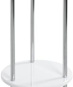 HAKU Möbel Mesa auxiliar de MDF, blanco cromado, diámetro 30 x H 50 cm