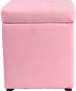 Taburete para pies Cube Asiento de Banco de Almacenamiento otomano de Cuero sintético, Bandeja de Caja de Juguetes con Caja organizadora Superior con bisagra Cofre de puf (Color: N