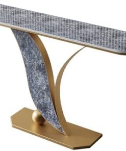 Genérico Mesas Consola con Almacenamiento, Escritorio para Pasillo, Mesa Auxiliar Estrecha, Mesa de Entrada con Consola, Tablero de Pizarra y Base de Metal, Mesa Auxiliar Decorativa para Sala de Esta
