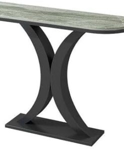 Genérico Mesa Consola con Almacenamiento, Escritorio para Pasillo, Mesa Auxiliar Estrecha, Mesa Consola Rectangular, Tablero de mármol con Base de Metal, Ideal para Sala de Estar, Pasillo o recibidor