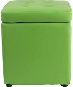 Taburete para pies Cube Asiento de Banco de Almacenamiento otomano de Cuero sintético, Bandeja de Caja de Juguetes con Caja organizadora Superior con bisagra Cofre de puf (Color: N