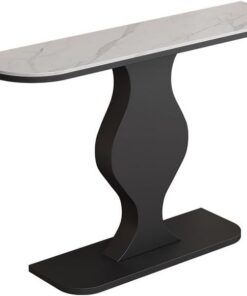 Genérico Mesas Consola con Almacenamiento, Escritorio para Pasillo, Mesa Auxiliar Estrecha para recibidor, Mesa Auxiliar para Entrada, Mesa Consola Rectangular con Base de Metal para pasillos y vestí