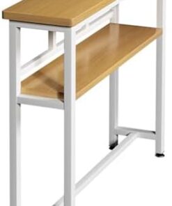 Genérico Mesa Auxiliar para sofá de Entrada con Base de Metal, mesas de Consola para Pasillo, Mesa Auxiliar Delgada para detrás del sofá, Estante para Entrada, Mesa de Consola Moderna de Dos Niveles