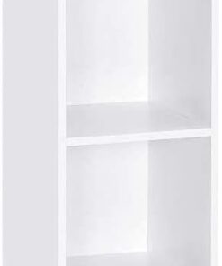 Mondeer Estantería Librería, Estantería Pared Estantería de Madera con 4 Cubos Ordenado para Libros CD Juguetes Blanco 30 * 30 * 120cm