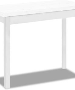 Astimesa - Mesa de Cocina Tipo Libro con Tapa de Madera Laminada en Color Blanco - Estructura Madera Laminada Blanca - Ideal para Espacios Pequeños - Mesa Extensible de 80 x 40 cm a 80 x 80 cm