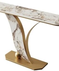 Genérico Mesas Consola con Almacenamiento, Escritorio para Pasillo, Mesa Auxiliar Estrecha para Pasillo, Mesa Consola Estrecha con Tablero de mármol y Base de Metal, diseño Que Ahorra Espacio para sa