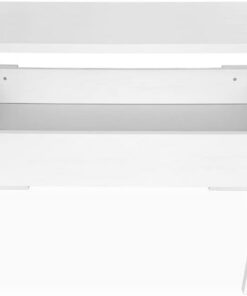 Somnia Descanso - Mesa de Centro Elevable, Mesita de Salón o Comedor, Acabado en Color Gris Polar, Medidas: 90 cm (Ancho) x 50 cm (Fondo) x 46-57 cm (Alto)