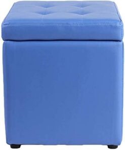 Taburete para pies Cube Asiento de Banco de Almacenamiento otomano de Cuero sintético, Bandeja de Caja de Juguetes con Caja organizadora Superior con bisagra Cofre de puf (Color: N