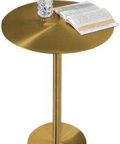 Mesa de cóctel Circular con Base de Metal, mesas Altas de bistró, mesas Redondas pequeñas de Estilo nórdico, Mesa Auxiliar de Acero Inoxidable para balcón, Cocina y Sala de Estar, fácil de m