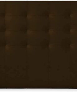DUÉRMETE ONLINE 100 x 120 cm (para Cama de 90) Cabecero París Acolchado, Tapizado en Polipiel de Alta Gama, Medidas, Madera, Chocolate
