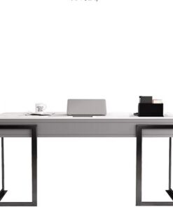 Escritorio para ordenador Mesa de PC de dormitorio minimalista moderno de estilo de lujo, escritorio de losa de roca brillante, escritorio de PC for el hogar de diseñador minimalista Escritorio gaming