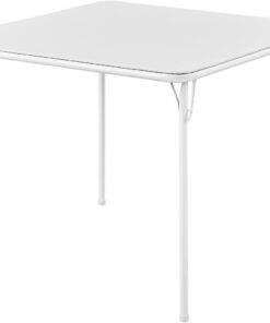 KAIHAOWIN Mesa Plegable 80 x 80 cm, Mesa de Cartas Cuadrada para 4 Personas, Uso versátil Interior y Exterior, Blanco