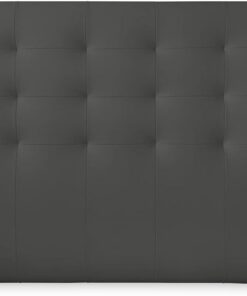 DUÉRMETE ONLINE 100 x 120 cm (para Cama de 90) Cabecero París Acolchado, Tapizado en Polipiel de Alta Gama, Medidas, Madera, Gris