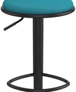 Taburetes Altos De Cocina, Modernos Taburetes De Bar De Piel Sintética, Ajustables Y Giratorios De 360°, Taburetes De Bar De Isla Sin Brazos con Respaldo, Ajustables De 62 A 78 Cm.(Blue)