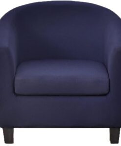 Funda elástica for sillón Chesterfield de 1 Plaza, 2 Piezas, Fundas for sillón de cóctel Antideslizantes de Color sólido con Funda de Asiento for Bar, Sala de Estar, Dormitorio, Club(BLU Navy)