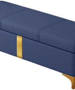 Banco De Almacenamiento De Extra Largo Banco Dormitorio con Espacio Almacenamiento para La Entrada Mesas Café Rectangulares Organizador De Caja De(Dark Blue,40x40x45cm)