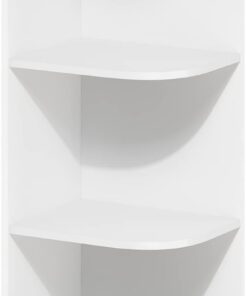 Furinno Pasir Estantería Abierta Librería de 3 Niveles, Esquinera, Blanco