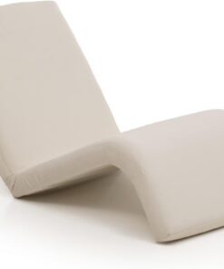 Hanah Home Moderna Silla Columpio de jardín, Color Beige, Estructura de Metal 100% y Funda Resistente a la Intemperie, Respaldo Ajustable en 14 Posiciones, Longitud de 145 cm
