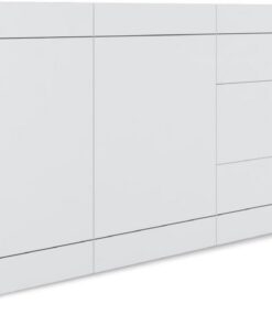 Itamoby Elios - Aparador (3 puertas/3 cajones, 200 x 40 x 83,5 cm), color blanco brillante