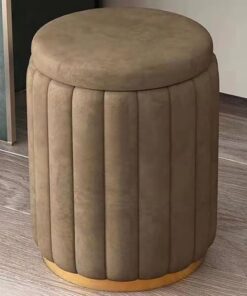 Tocador con almacenamiento, banco redondo de tocador, tapa extraíble para sala de maquillaje y uso en la vida