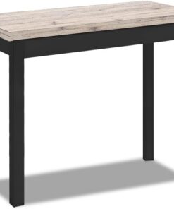 ASTIMESA Mesa de Cocina Extensible de Libro sin cajón - 80x40 cm (80x80 cm) - Estructura Color Negra - Tapa Laminado Color Amundsen