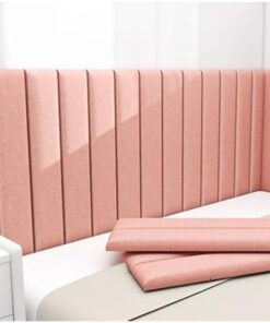 Paneles de Pared autoadhesivos, tapizados anticolisión, cabecero Autoadhesivo, revestimientos de Pared 3D para habitación Infantil, 70 x 23 cm (Rosa, 6 Unidades)