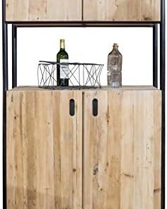 Aparador de madera de pino y hierro