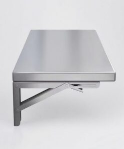 Mesa Plegable de Acero Inoxidable para Montaje en Pared, Escritorio Flotante Que Ahorra Espacio para Cocina y Comedor, Mesa de Trabajo para Ordenador y lavandería con Soportes (120x50cm)
