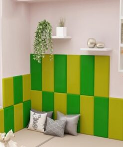 Panel de Pared anticolisión 3D, Reutilizable y extraíble, Acolchado, para Dormitorio, cabecero Autoadhesivo, tapizado, para Camas Individuales, Color Verde, 30 x 60 cm, 3 Unidades