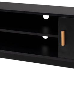 Happy Garden Soporte de TV Joey Negro. Mueble bajo de Estilo escandinavo para TV y videoconsola. Muebles con armarios y estanterías.