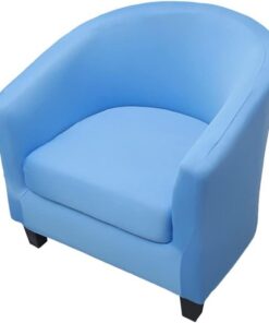 Highdi Funda de Sillón Chesterfield 2 Piezas, Cubre Sofá de 1 Plaza Elásticas Lavable Antideslizantes, Fundas Protector de Butaca para Contador, Dormitorio (Color sólido - Azul Cielo)