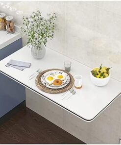 Genérico Escritorio Plegable de Pared, Mesa de Comedor Plegable de Pared para Espacios pequeños, Escritorio Plegable Que Ahorra Espacio, Mesa de Pared para lavandería con función para Colgar (Blanco,