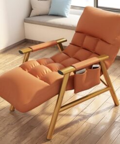 Genérico Mecedora con otomana tapizada, sillón reclinable cómodo para balcón, Sala de Estar Moderna, sillón de Lectura con diseño sin Brazos