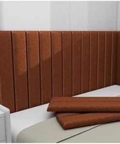Paneles de Pared autoadhesivos, tapizados anticolisión, cabecero Autoadhesivo, revestimientos de Pared 3D para habitación Infantil, 70 x 23 cm (marrón, 8 Unidades)