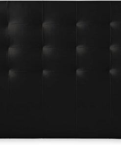 DUÉRMETE ONLINE 100 x 120 cm (para Cama de 90) Cabecero París Acolchado, Tapizado en Polipiel de Alta Gama, Medidas, Madera, Negro (CABECEROPARISPOLIPIELNEGRO007)