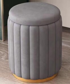 Tocador con almacenamiento, banco redondo de tocador, tapa extraíble para sala de maquillaje y uso en la vida