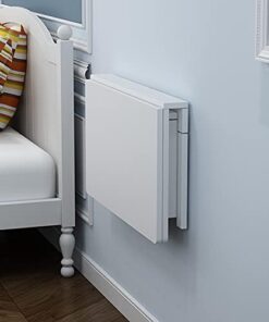 Genérico Escritorio Plegable de Pared, Mesa de Comedor Plegable con alas abatibles, Escritorio de Esquina de Madera Blanca Que Ahorra Espacio para Espacios pequeños, estación de Trabajo para portátil