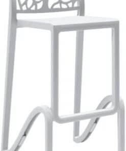GARDENIA Taburete Alto apilable para Interiores y Exteriores de Polipropileno cefiro Blanco, Fabricado en Italia, para casa, Bar, Restaurante, 1, 2204.0073
