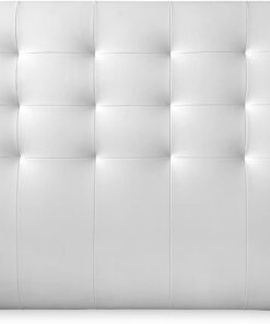 DUÉRMETE ONLINE Cabecero París Acolchado, Tapizado en Polipiel de Alta Gama, Blanco, 100 x 120 cm (Cama 90)