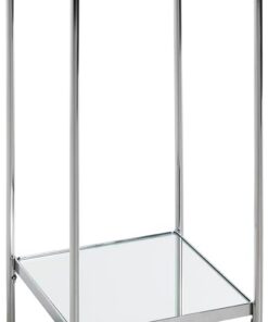 HAKU Columna de flores cromo, Metal, Espejo 5 mm - Dim.: AN 28 x AL 66 x P 28 cm, Estilo: Art Déco