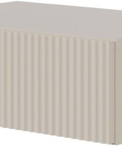 Selsey Mesita De Noche Suspendida con Cajón Y Lamas 50 x 17 cm Mesilla De Noche Gris Beige Veldio