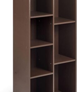 Amazon Basics Estantería 7 compartimentos cubo, Espresso, 50 x 24 x 106 cm | librería