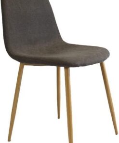 SHIITO - Silla de Comedor con Estilo Moderno - 42 x 43 x 87 cm - Modelo Cody 2 - Sencilla y Elegante - Patas Metálicas Efecto Madera - Tapizado Marrón