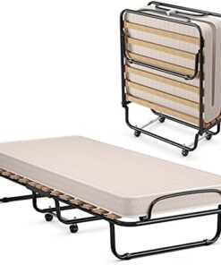FANTASK Cama Individual, Acero aleado, Beige, 80x190 cm
