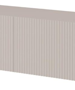 Selsey Mueble De TV Mesa De TV 140 cm Suspendido con Fachada Fresada Gris Beige Veldio