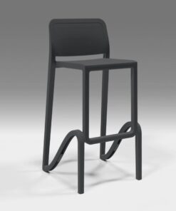 GARDENIA Taburete Alto apilable para Interiores y Exteriores de Polipropileno Amarillo Negro, Fabricado en Italia, para casa, Bar, Restaurante