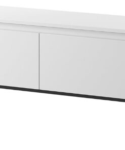 Selsey Mueble De TV Mesa De TV 2 Puertas 150 cm con Patas Negras para Salón Dormitorio Blanco Bemmi