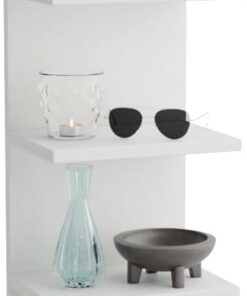 Estante de Pared, Librería de Pared, 5 Estantes, Blanco | Estantería Vertical, Estantes Flotantes, Librería, Estantería Decorativa, para Dormitorio, Sala de Estar y Cocina