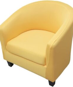 Highdi Funda de Sillón Chesterfield 2 Piezas, Cubre Sofá de 1 Plaza Elásticas Lavable Antideslizantes, Fundas Protector de Butaca para Contador, Dormitorio (Color sólido - Amarillo)