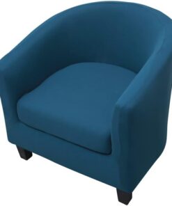 Highdi Funda de Sillón Chesterfield 2 Piezas, Cubre Sofá de 1 Plaza Elásticas Lavable Antideslizantes, Fundas Protector de Butaca para Contador, Dormitorio (Color sólido - Azul Pavo Real)